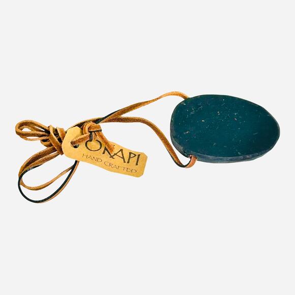 Okapi Wooden Carved Red Wood Face Mask Pendant Necklace Suede Cord - Picture 3 of 4